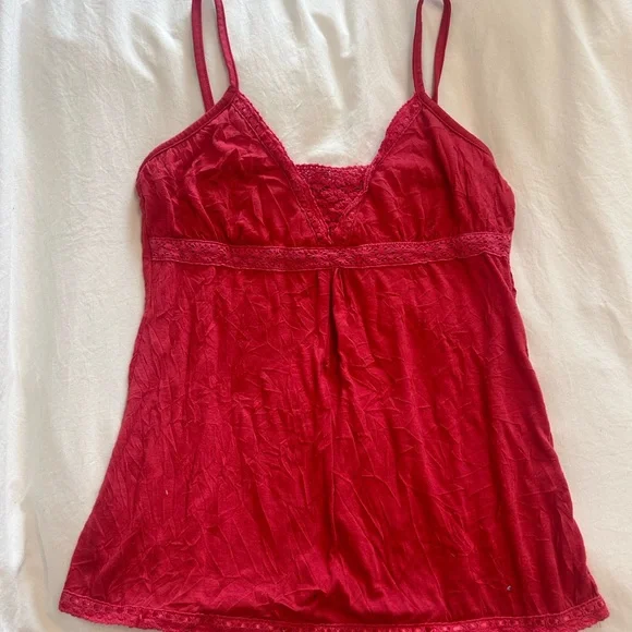 pink y2k vintage lace trim cami top - Picture 1 of 2